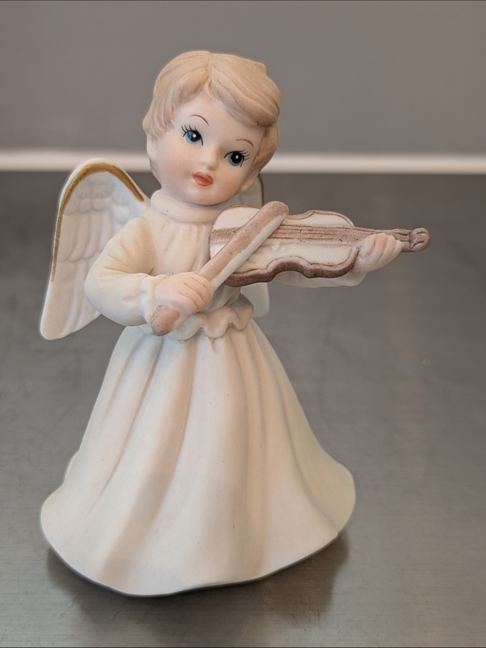 Porcelain Angel Figurine Playing Violin